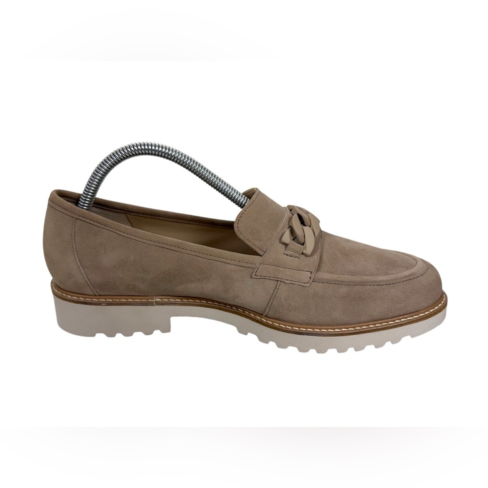 Mephisto Womens Size 9.5 Light Taupe Salka Lug Sole Loafer Shoes Suede Leather - Picture 4 of 11